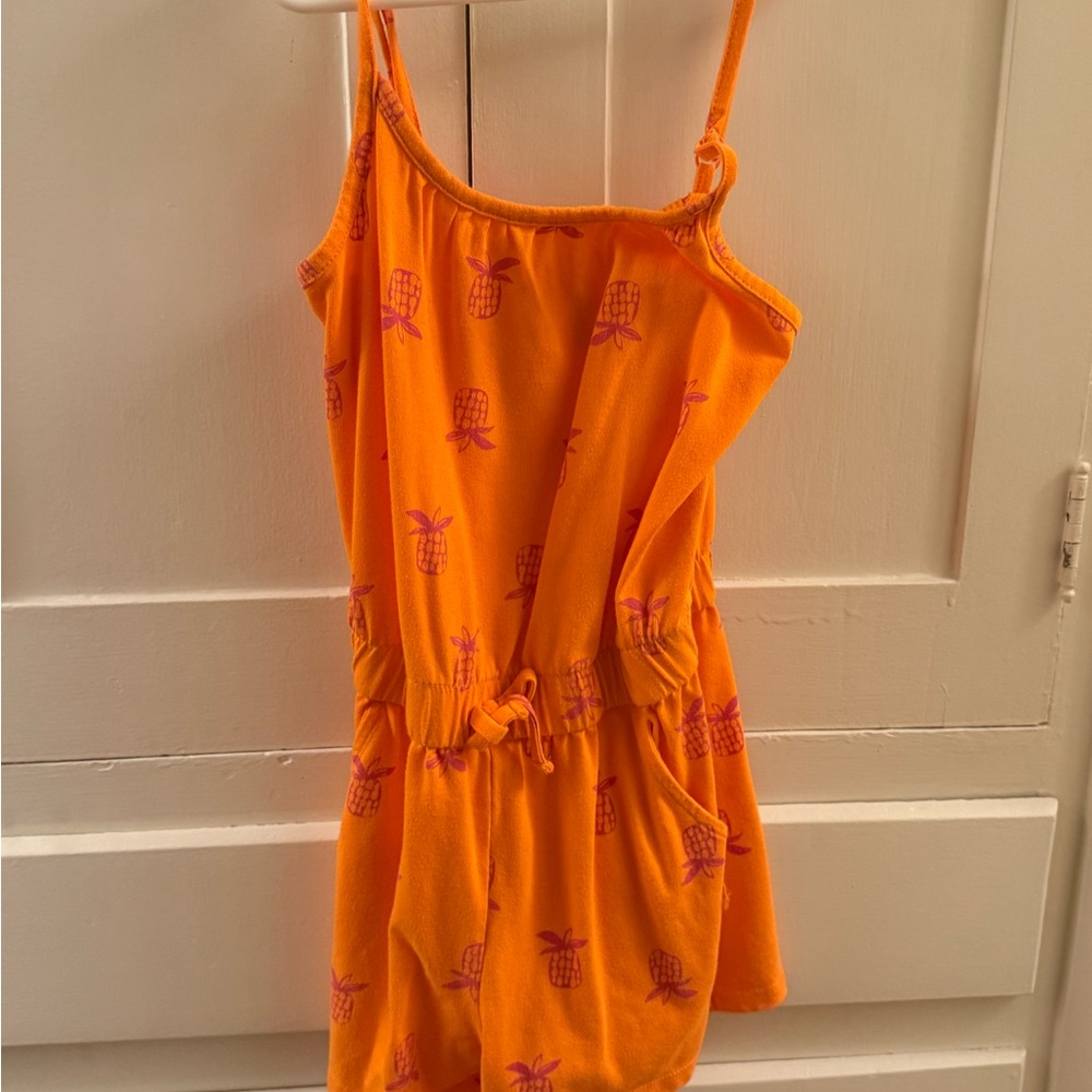 Cat & Jack Orange Pineapple Print Girls Romper